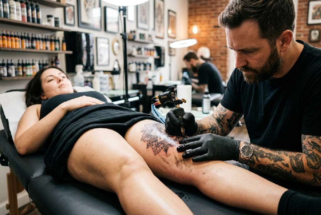 oberschenkel tattoo schmerz